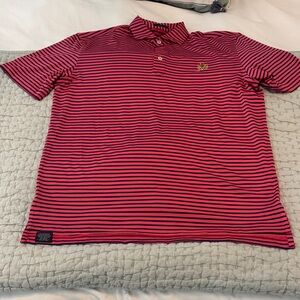 Classic Striped Polo Shirt - Pink and Navy - Sage Valley